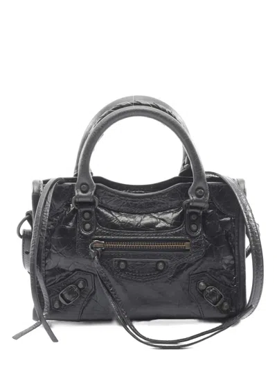 Pre-owned Balenciaga 2020s Nano Le City Handbag In Black