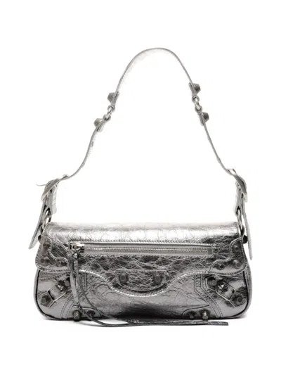 Pre-owned Balenciaga 2021-2025 Studded Shoulderbag In Silver
