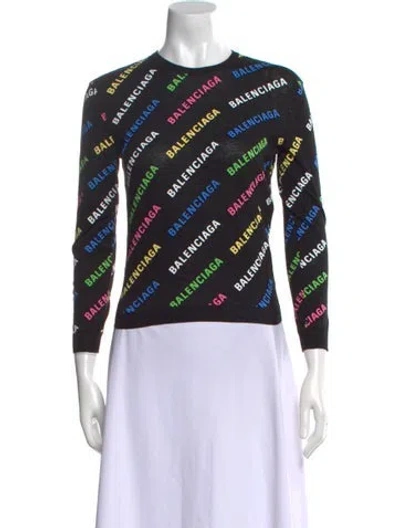 Pre-owned Balenciaga 2021 All Over Logo Sweatshirt W/ Tags In Black