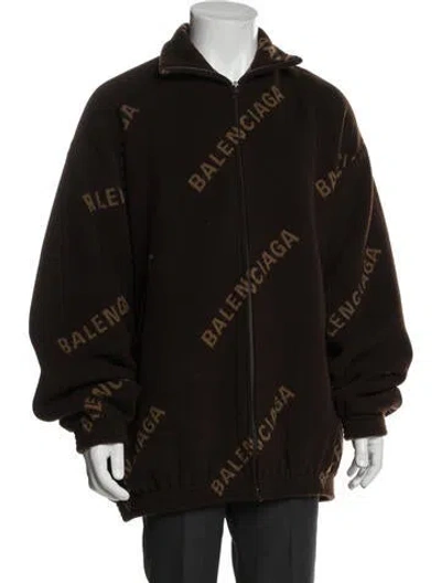 Pre-owned Balenciaga 2021 'all Over' Parka In Brown