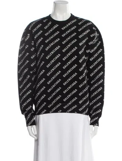 Pre-owned Balenciaga 2021 'all Over' Sweater In Black