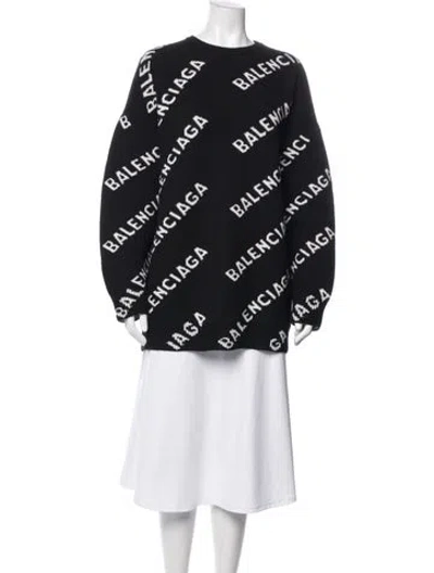 Pre-owned Balenciaga 2021 All Over Sweater In Black