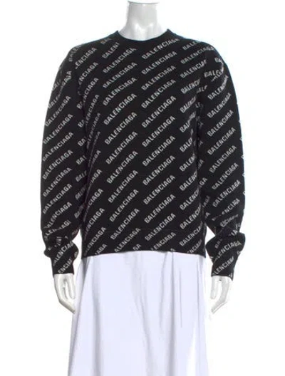 Pre-owned Balenciaga 2021 All Over Sweater In Black