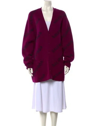 Pre-owned Balenciaga 2021 'all Over' Sweater In Purple