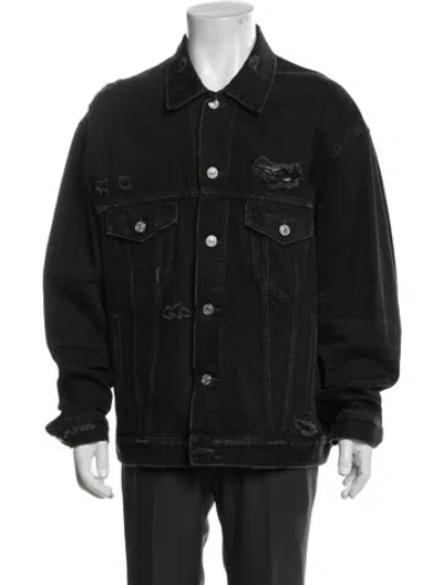 Pre-owned Balenciaga 2021 'barcode' Denim Jacket W/ Tags In Gray