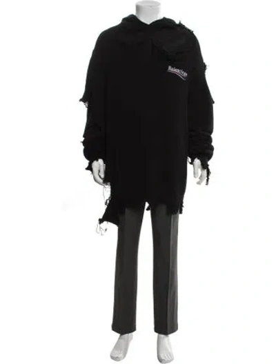 Pre-owned Balenciaga 2021 Campaign Destroyed Parka In Black