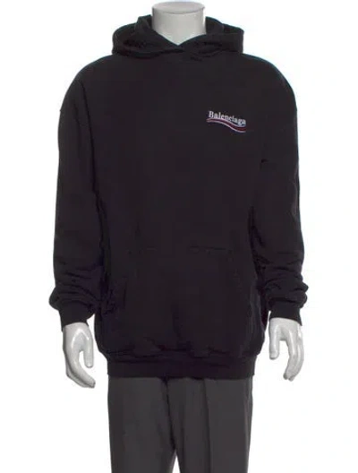 Pre-owned Balenciaga 2021 Campaign Logo Hoodie In Black
