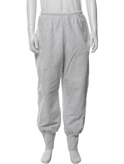 Pre-owned Balenciaga 2021 Embroidered Accent Lounge Bottoms In Gray