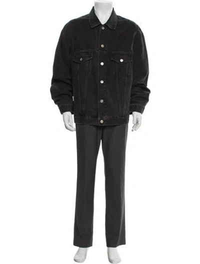 Pre-owned Balenciaga 2021 'graffiti Logo' Trucker Jacket In Black