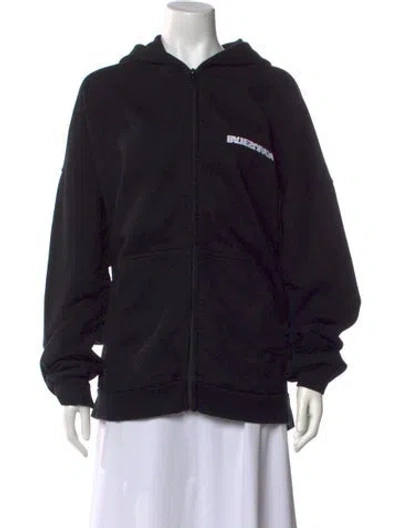 Pre-owned Balenciaga 2021 Graphic Print Sweater In Black