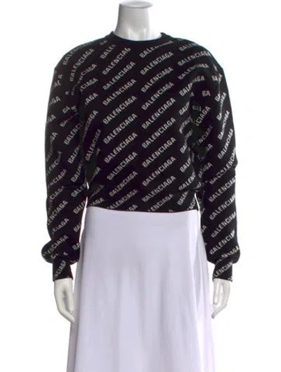 Pre-owned Balenciaga 2021 Graphic Print Sweater In Black