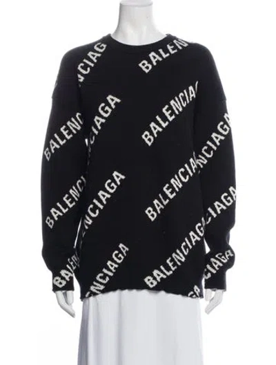 Pre-owned Balenciaga 2021 Graphic Print Sweater In Blue/white