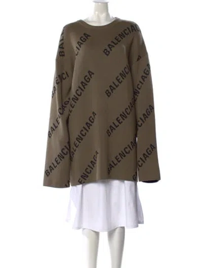 Pre-owned Balenciaga 2021 Graphic Print Sweater In Brown