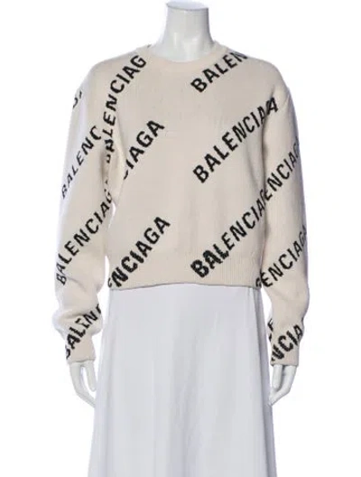 Pre-owned Balenciaga 2021 Graphic Print Sweater In Neutral