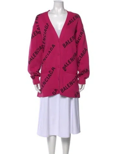 Pre-owned Balenciaga 2021 Graphic Print Sweater In Pink