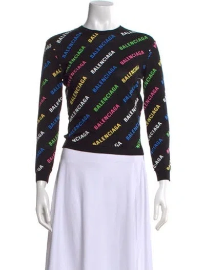 Pre-owned Balenciaga 2021 Graphic Print Sweater W/ Tags In Black