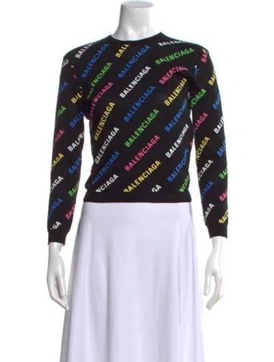 Pre-owned Balenciaga 2021 Graphic Print Sweater W/ Tags In Black