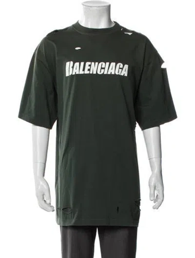 Pre-owned Balenciaga 2021 Graphic Print T-shirt In Green