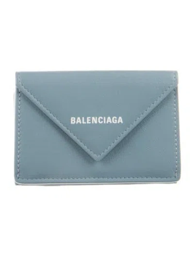 Pre-owned Balenciaga 2021 Leather Card Holder In Blue