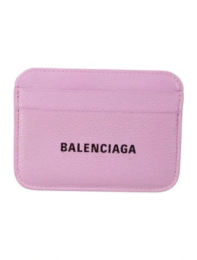 Pre-owned Balenciaga 2021 Leather Card Holder In Pink