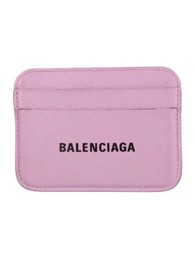 Pre-owned Balenciaga 2021 Leather Card Holder In Pink