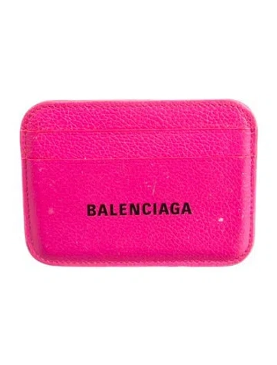 Pre-owned Balenciaga 2021 Leather Card Holder In Pink