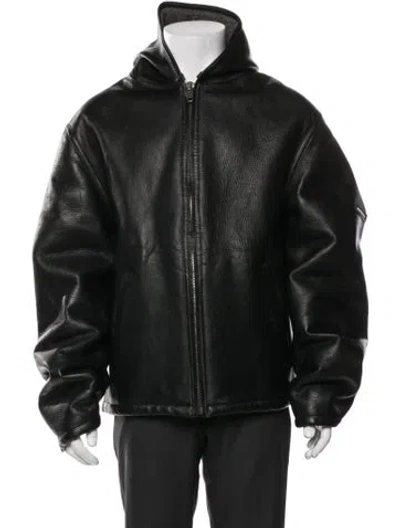 Pre-owned Balenciaga 2021 Leather Moto Jacket W/ Tags In Black