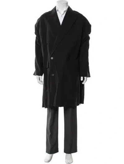 Pre-owned Balenciaga 2021 Linen Coat W/ Tags In Black