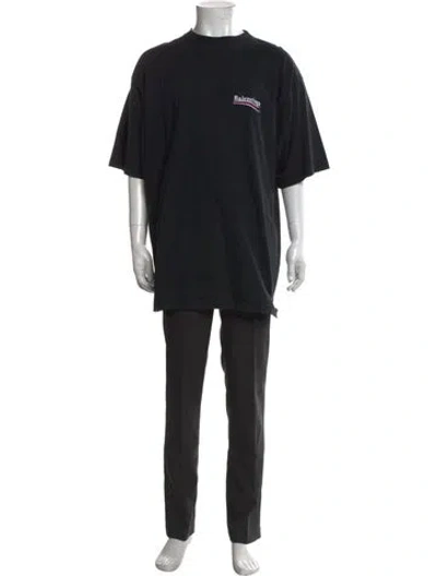 Pre-owned Balenciaga 2021 Political Campaign T-shirt In Black