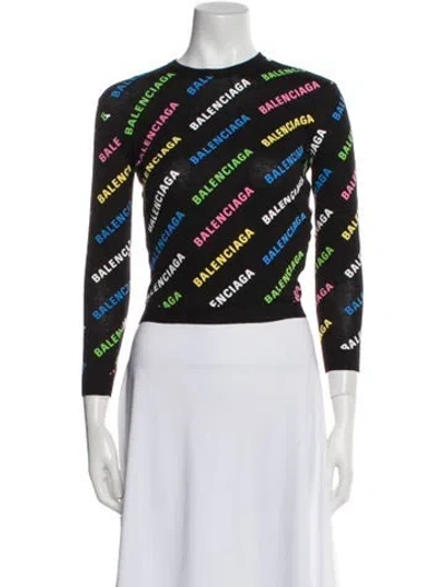 Pre-owned Balenciaga 2021 Printed Sweater In Black