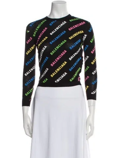 Pre-owned Balenciaga 2021 Printed Sweater In Black