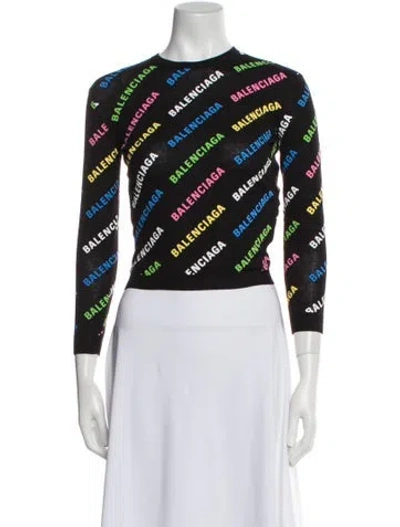 Pre-owned Balenciaga 2021 Printed Sweater In Black