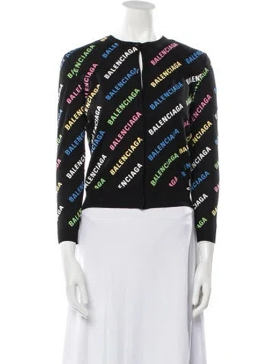 Pre-owned Balenciaga 2021 Printed Sweater In Black