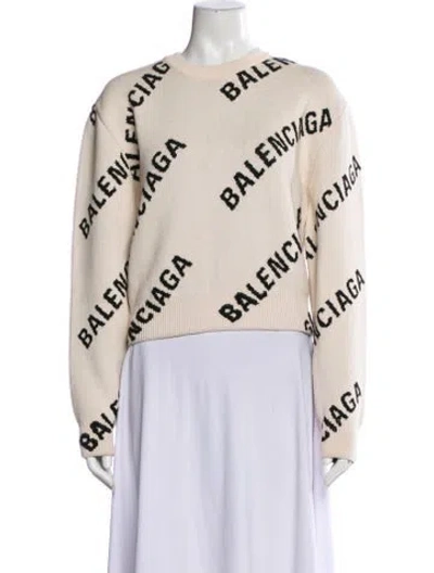 Pre-owned Balenciaga 2021 Printed Sweater In Neutral