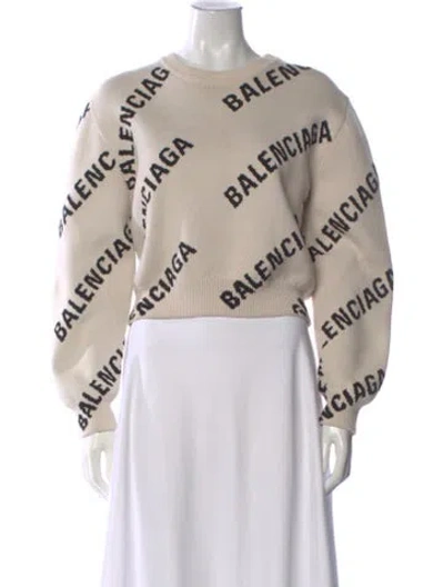Pre-owned Balenciaga 2021 Printed Sweater In Neutral
