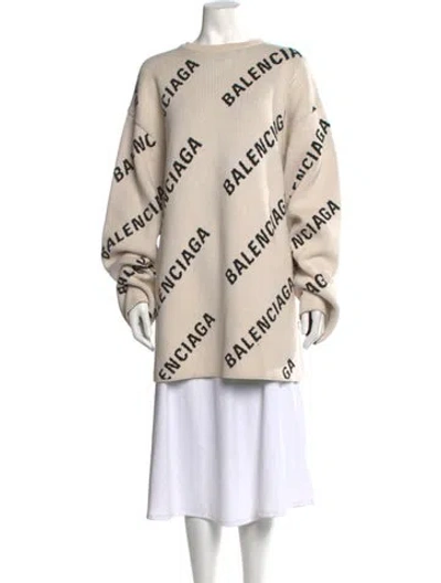 Pre-owned Balenciaga 2021 Printed Sweater In Neutrals