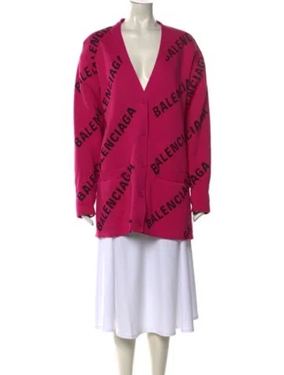 Pre-owned Balenciaga 2021 Printed Sweater In Pink