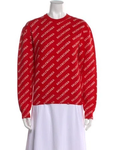 Pre-owned Balenciaga 2021 Printed Sweater In Red