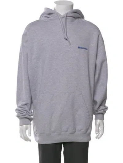 Pre-owned Balenciaga 2021 Signature Logo Hoodie In Gray