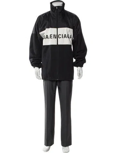 Pre-owned Balenciaga 2021 Signature Logo Jacket In Black