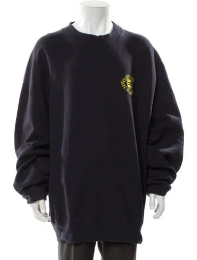 Pre-owned Balenciaga 2021 Signature Logo Sweatshirt In Blue