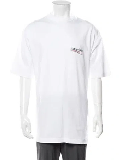 Pre-owned Balenciaga 2021 Signature Logo T-shirt In White