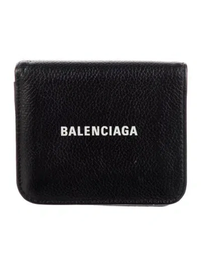 Pre-owned Balenciaga 2021 Signature Logo Wallet In Black