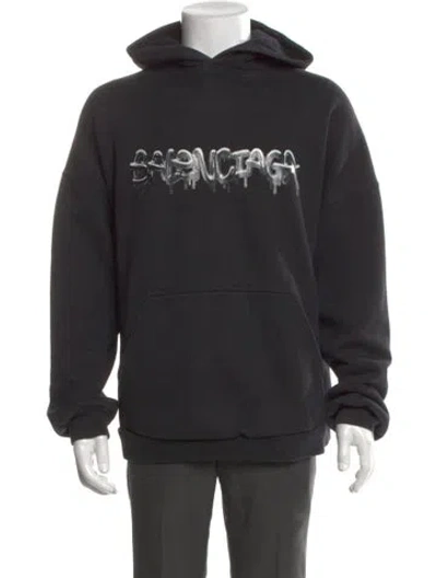 Pre-owned Balenciaga 2021 'slime Logo' Hoodie In Black