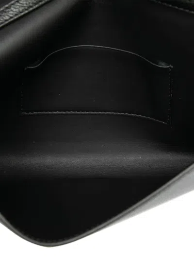 Pre-owned Balenciaga 2021 Small Leather Logo Flap Crossbody Bag In Black