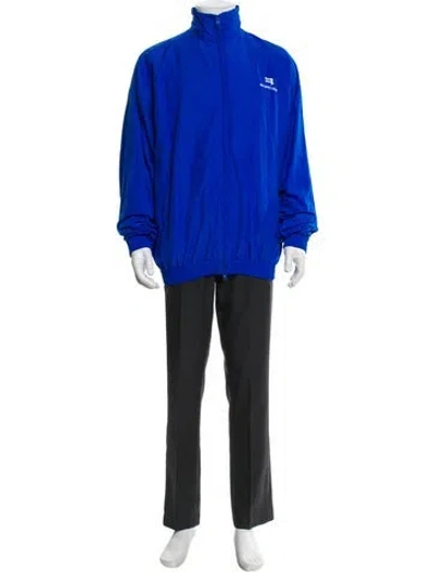 Pre-owned Balenciaga 2021 Sporty B Logo Windbreaker In Blue