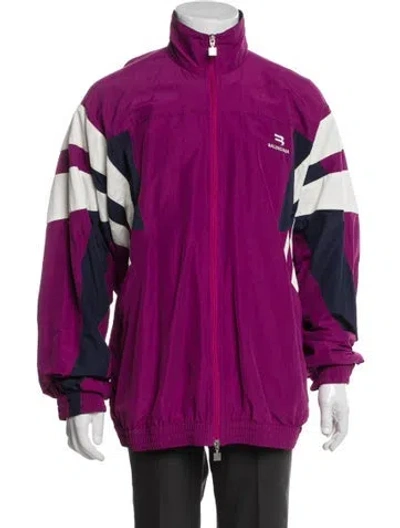 Pre-owned Balenciaga 2021 Sporty B Logo Windbreaker In Purple
