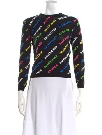 Pre-owned Balenciaga 2021 Striped Sweater In Black