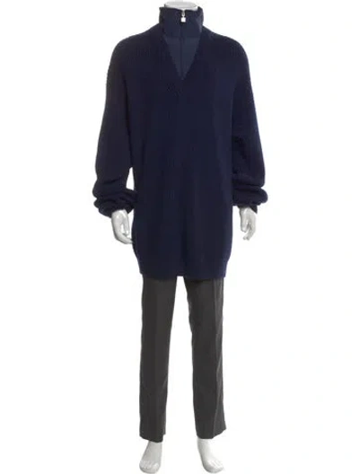 Pre-owned Balenciaga 2021 Virgin Wool Cardigan W/ Tags In Blue