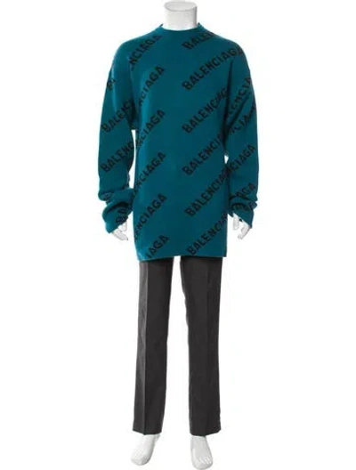 Pre-owned Balenciaga 2021 Virgin Wool Cardigan W/ Tags In Blue